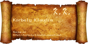 Korbely Klaudia névjegykártya