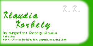 klaudia korbely business card